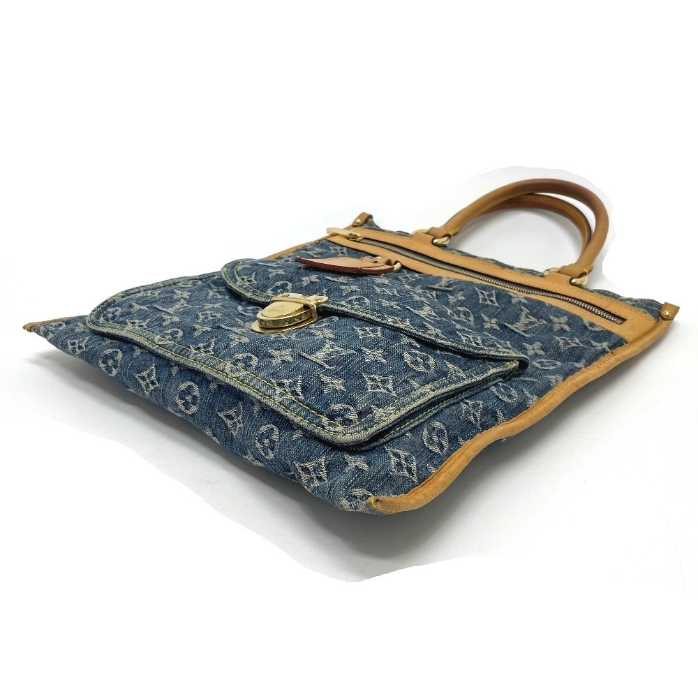 Louis Vuitton Monogram Denim Flat Shopper Tote Bag Blue - Picture 1 of 7